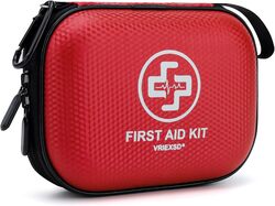 compact travel first aid kit 150 pieces waterproof hard case