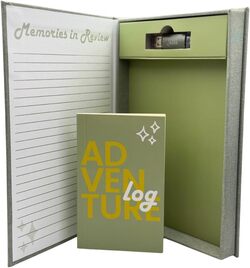 travel journal book with adventure scrapbook design