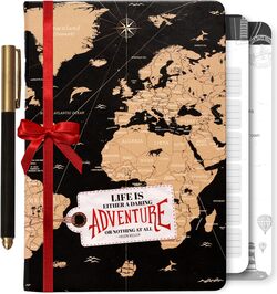 travel journal book with adventure scrapbook design