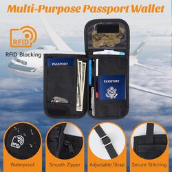 hidden travel neck wallet with RFID blocking protection