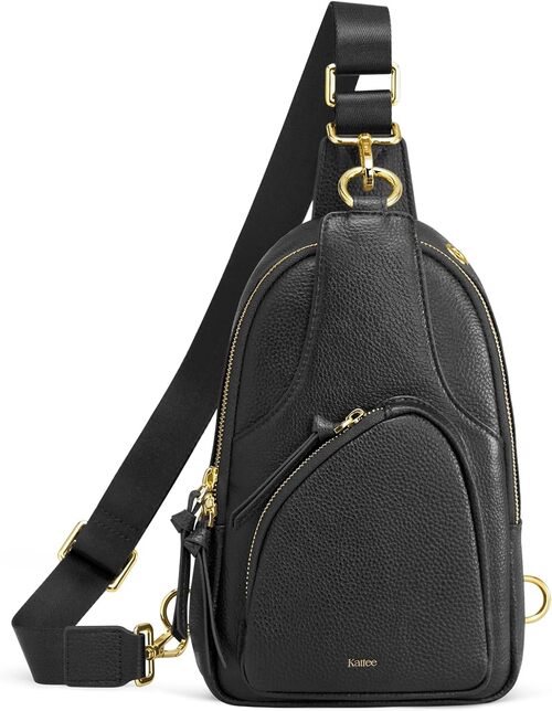 Sling bag för resa i äkta läder med RFID-skydd – säker förvaring av kort och pass.