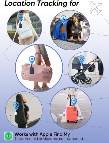 luggage tracker with Apple Find My inside suitcase