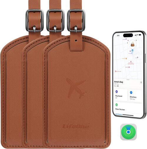 luggage tracker with Apple Find My inside suitcase