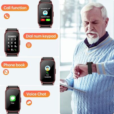 GPS smartwatch for seniors with fall detection and emergency SOS