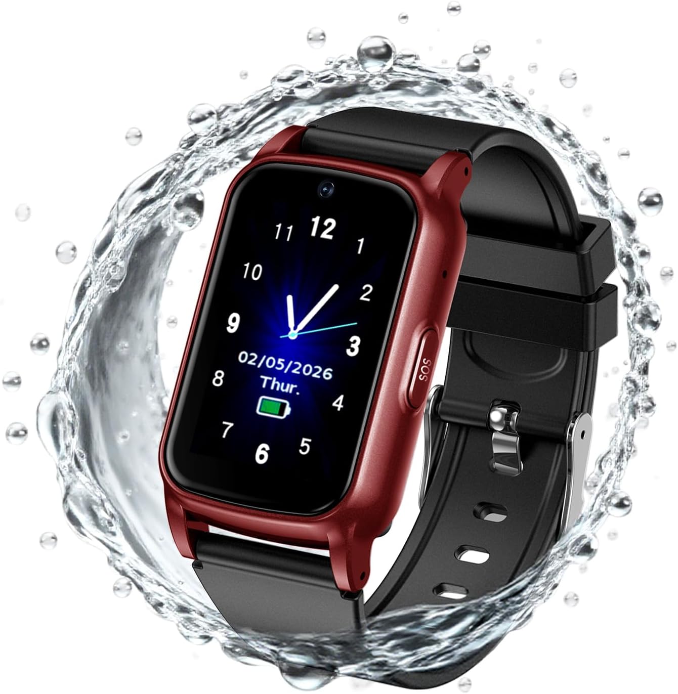 GPS smartwatch for seniors with fall detection and emergency SOS