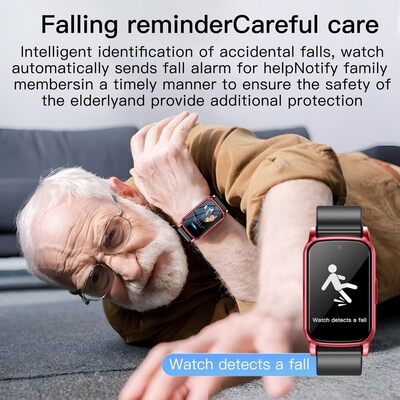 GPS smartwatch for seniors with fall detection and emergency SOS