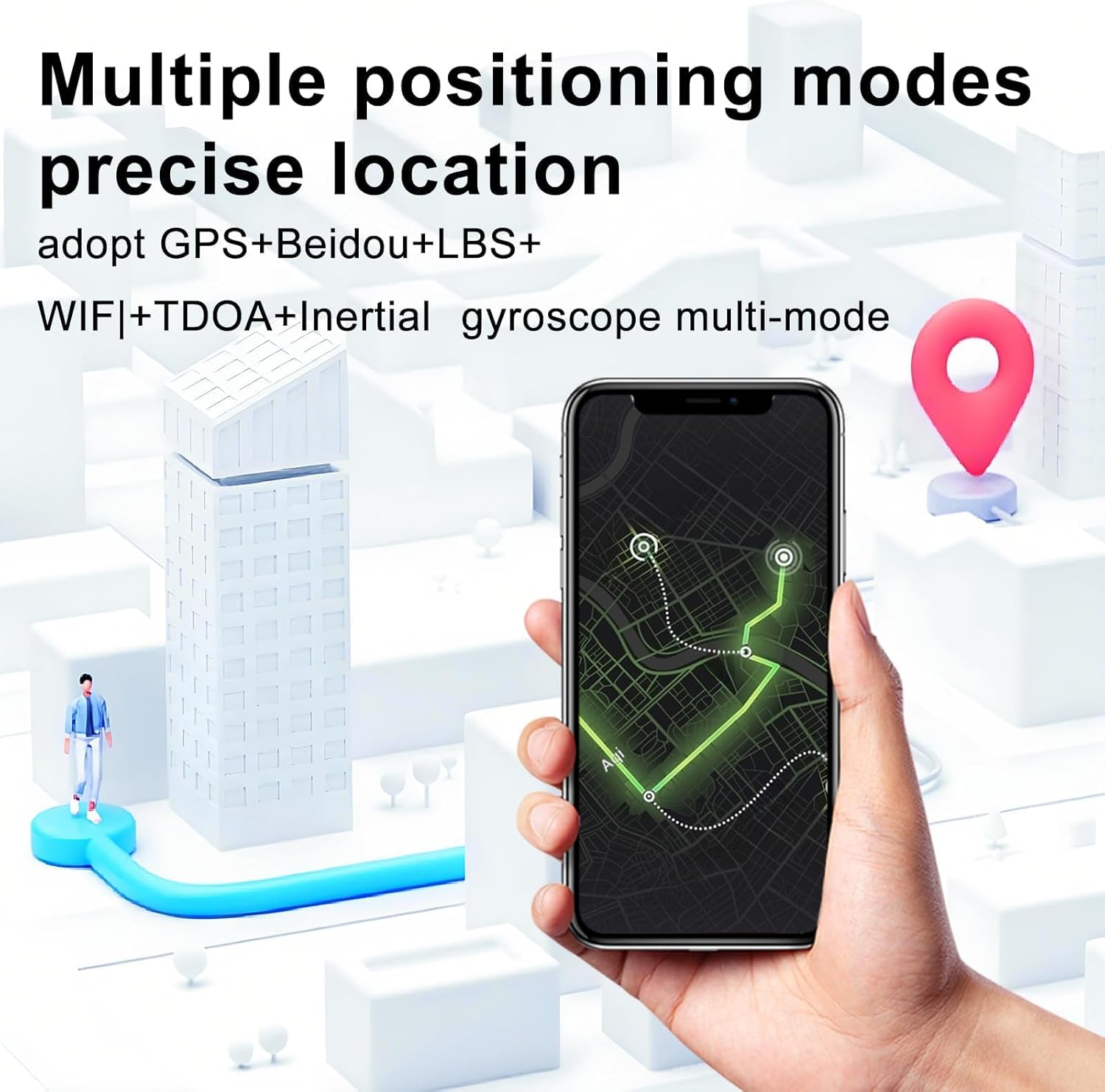 GPS smartwatch for seniors with fall detection and emergency SOS